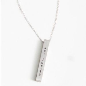 Starfish Project Act Justly Bar Necklace Stainless
